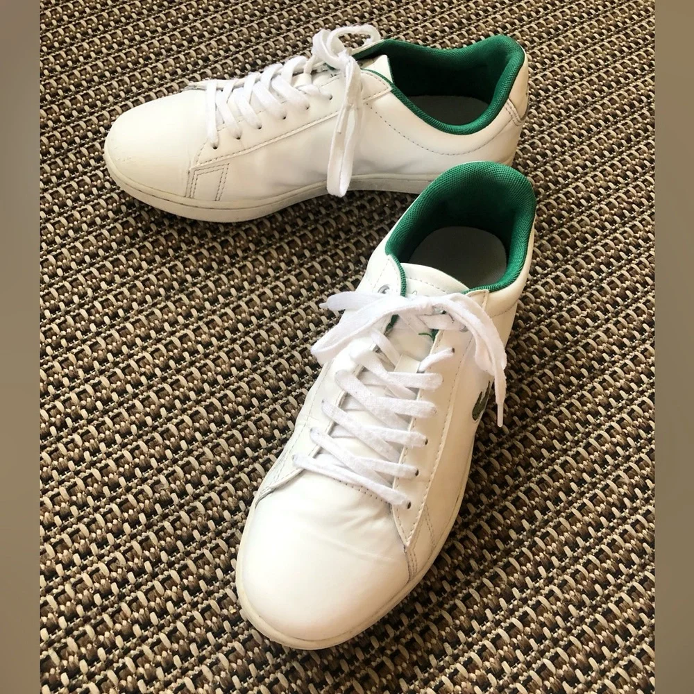 🐊 Lacoste Hydez White Leather Lace-up Sneakers/Tennis Shoes